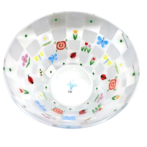 Lenox Natures Splendor Hand-Painted Salad Bowl With Floral & Butterfly Design - Picture 12 of 15